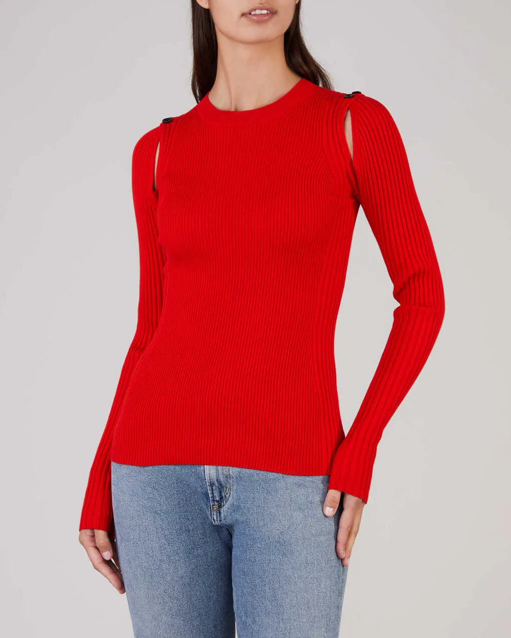 Proenza Schouler   Cardigan With Neckline Cut Outs Red 